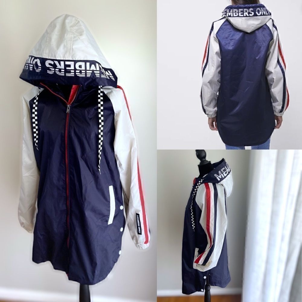 MEMBERS ONLY 90s Colorblock Winter Rain Parka  Jacket Size S